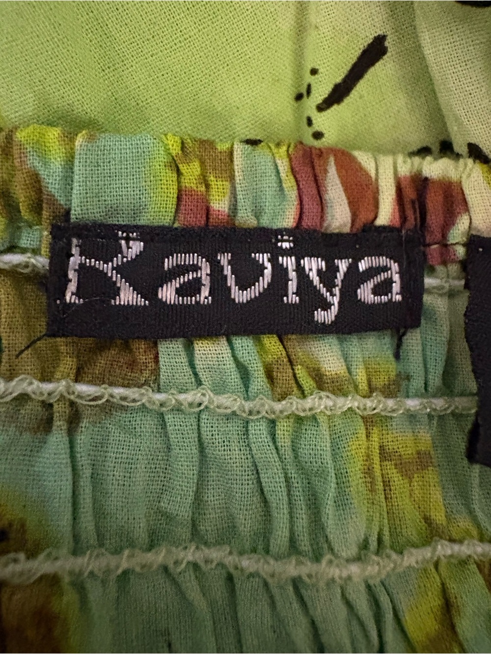 Kaviya Floral Cotton Sundress Smocked Empire Waist Boho Size L - Picture 10 of 12